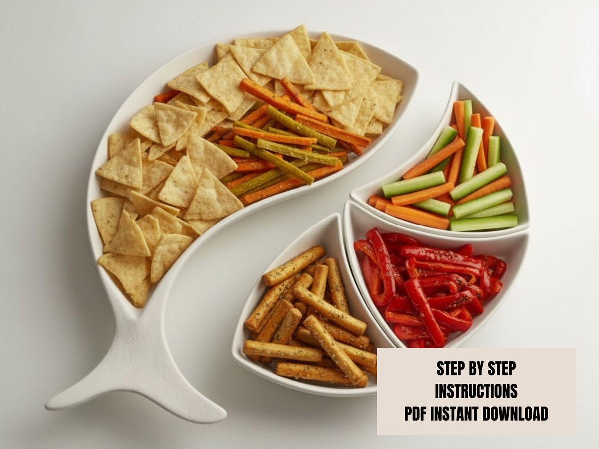 Snack tray Pottery Template: Slab Building Pattern (PDF)