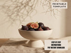 a white bowl filled with sliced figs, placed on a wooden surface.