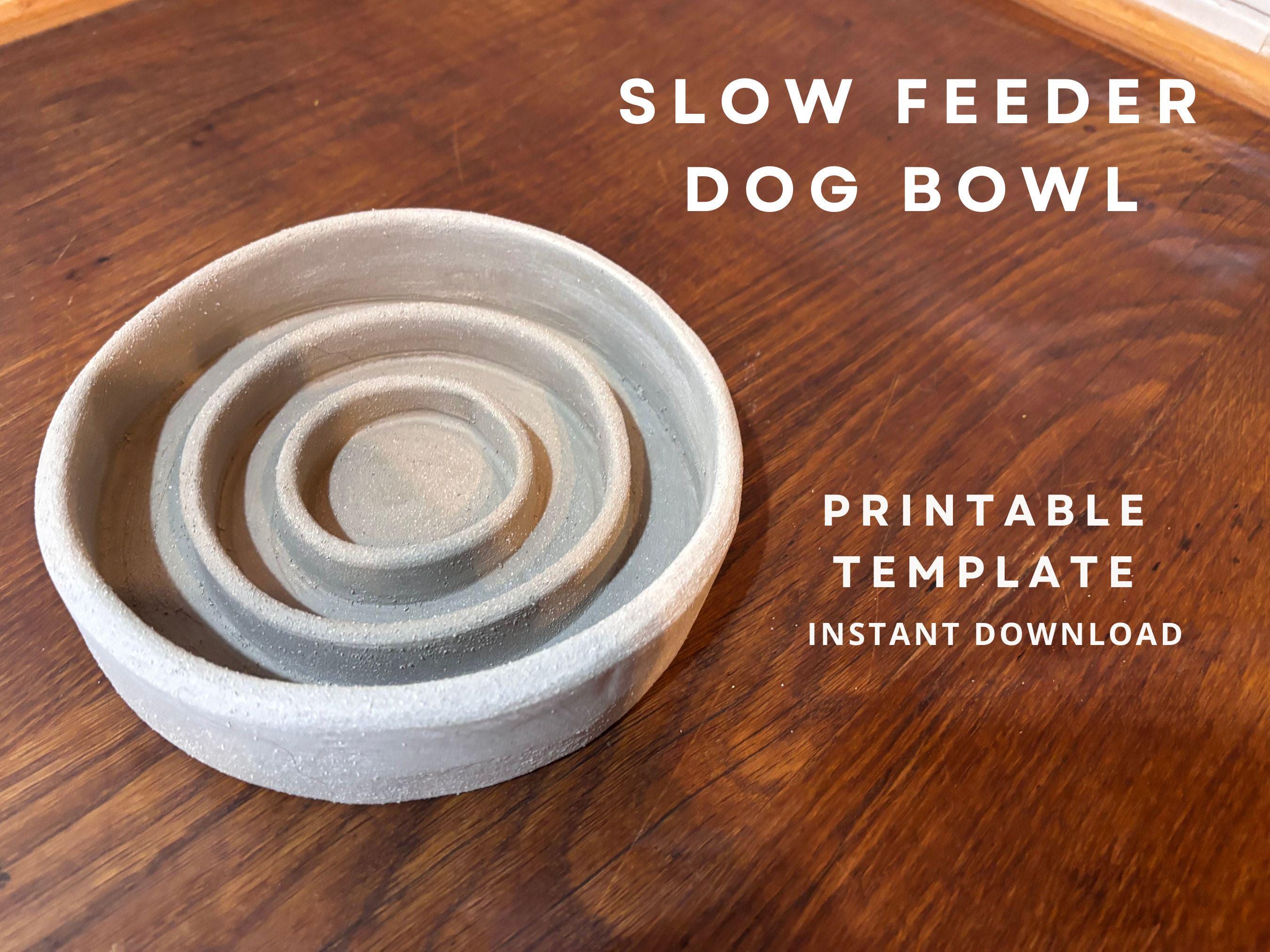 Slow Feeder Dog Bowl Pottery Template: Slab Building PDF Pattern