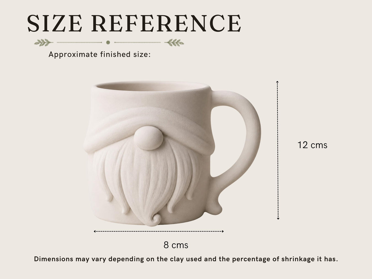 Gnome Mug Pottery Template | Cozy Autumn large Coffee Mug (PDF Download)
