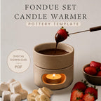 Candle warmer Pottery Template, Fondue set Slab Building (PDF Pattern)