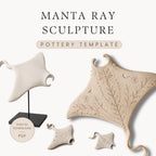 Manta Ray Pottery Template | Ceramic Slab Sculpture Pattern (Digital Download)
