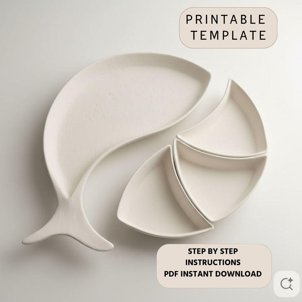 Snack tray Pottery Template: Slab Building Pattern (PDF)