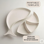 Snack tray Pottery Template: Slab Building Pattern (PDF)