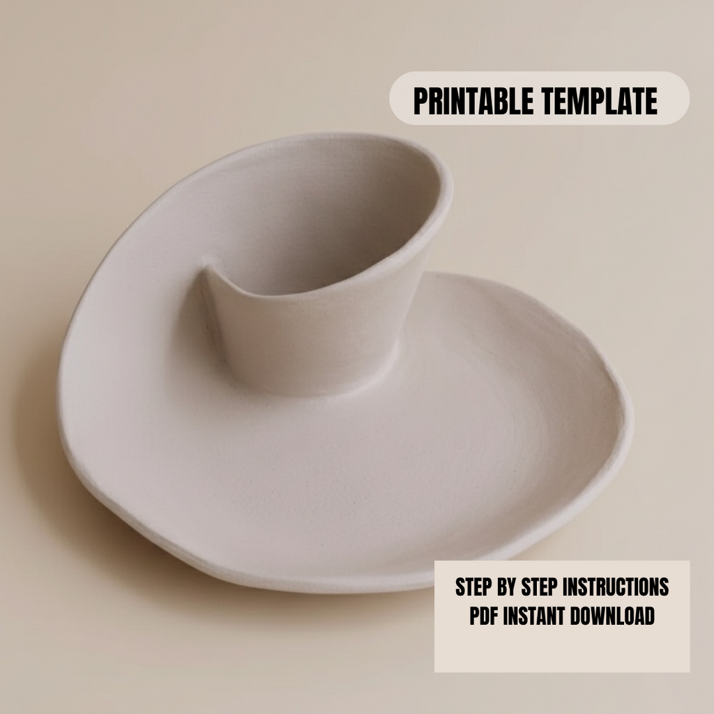 Pottery template for slab building a chips and Dip Bowl Template - DIY Ceramics Craft