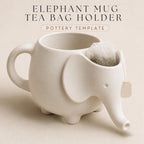 Elephant Mug with tea bag holder Pottery Template