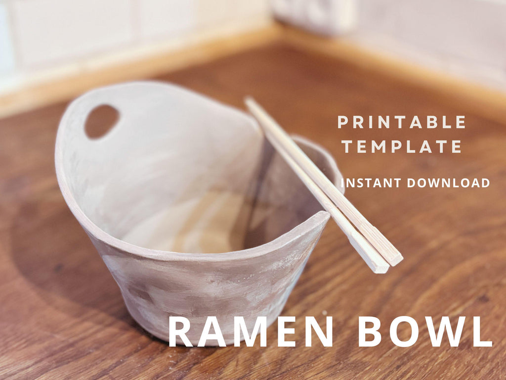 Ramen Bowl Pottery Template with Chopsticks Rest (PDF Pattern)