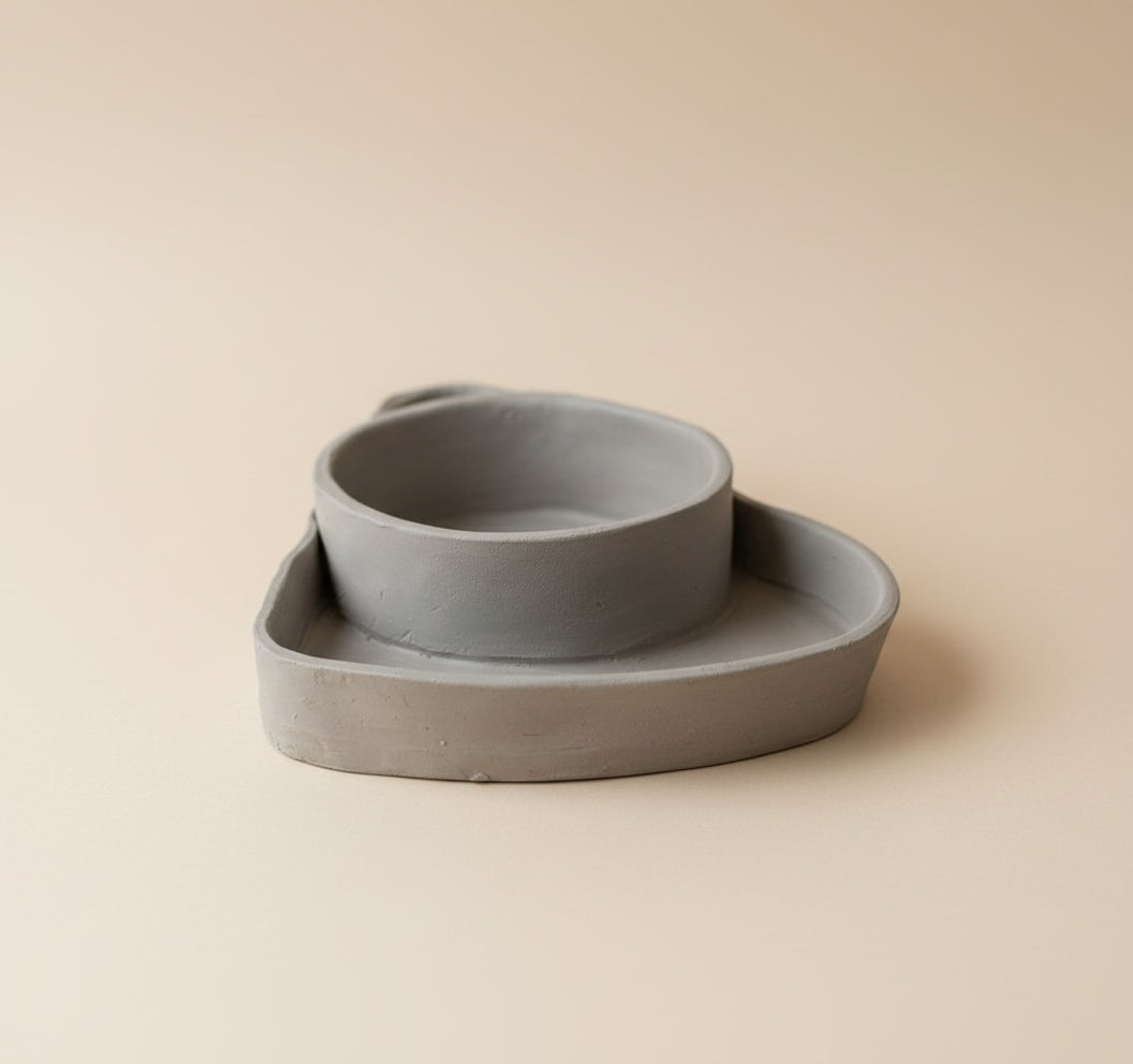 Pottery Bowl Template with Handle: Ceramic Slab Building Pattern (PDF Download)