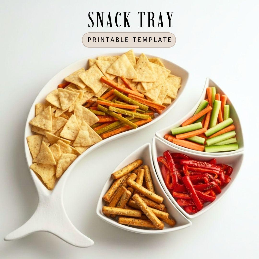 Snack tray Pottery Template: Slab Building Pattern (PDF)