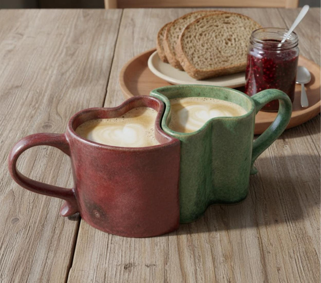 Pottery Mug Template | Valentine Couple Slab Building PDF Pattern