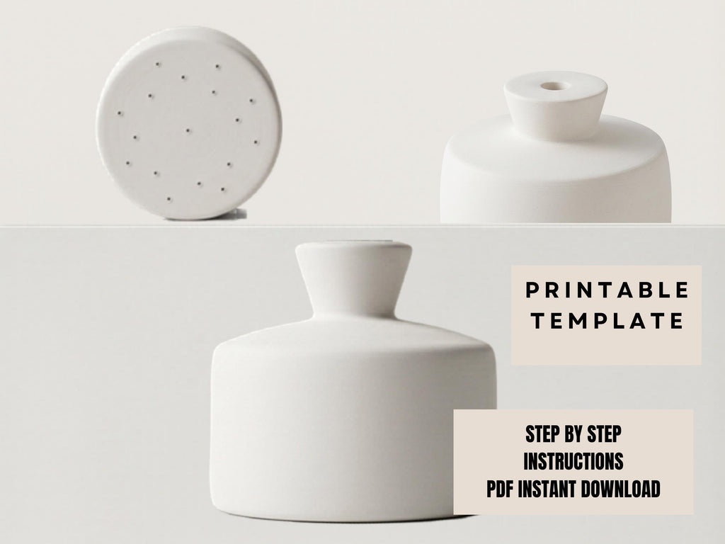 The image is a collage of three white ceramic vases, each with a hole in the center, arranged in a row. The vases are white and have a simple, minimalist design. The image does not contain any text, and the vases are arranged in a way that they appear to be part of a larger composition.