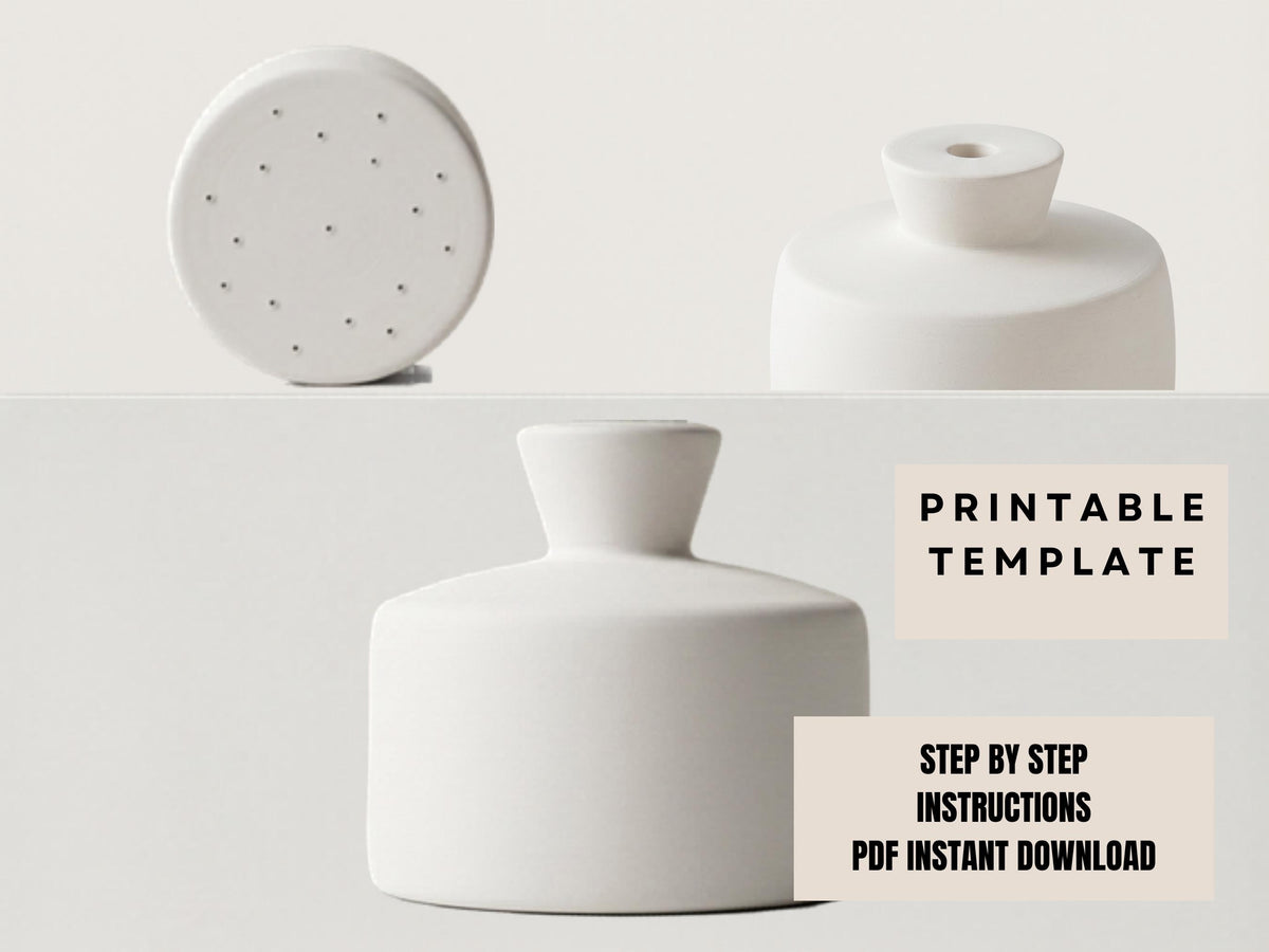 The image is a collage of three white ceramic vases, each with a hole in the center, arranged in a row. The vases are white and have a simple, minimalist design. The image does not contain any text, and the vases are arranged in a way that they appear to be part of a larger composition.