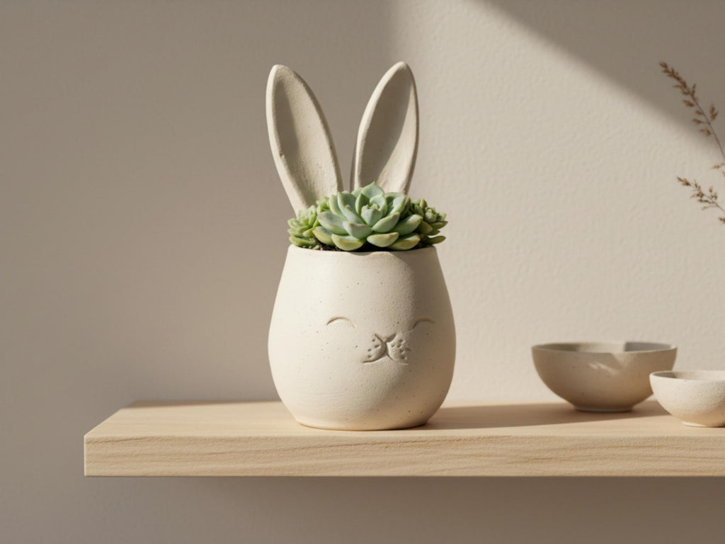 Bunny Planter Template - DIY Slab Building PDF Pattern for Handbuilt Rabbit Planter