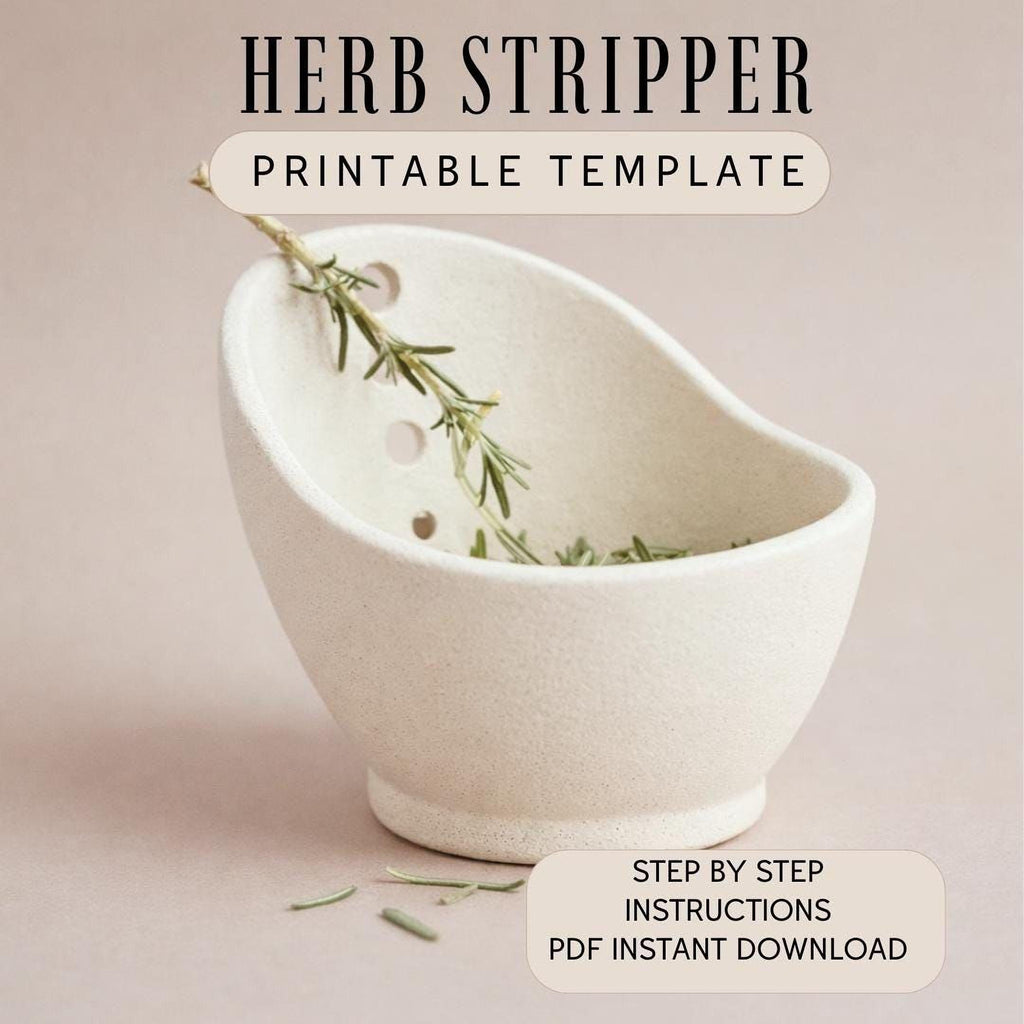 a white ceramic bowl with a sprig of rosemary inside, placed on a light-colored surface.