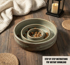 Slow Feeder Dog Bowl Pottery Template: Slab Building PDF Pattern