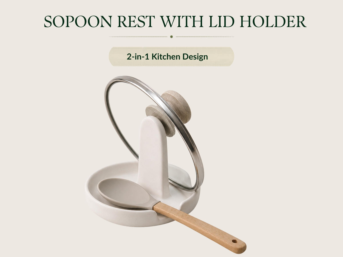 Spoon Rest Lid Holder Pottery Template, Slab Building Clay Pattern (PDF Download)