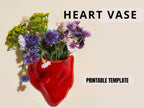 Printable pottery template for heart shaped wall vase. Heart Vase Pottery Template | Printable PDF Ceramic Wall Vase Pattern | DIY Slab Pottery Template | Handmade Wall Pocket Planter