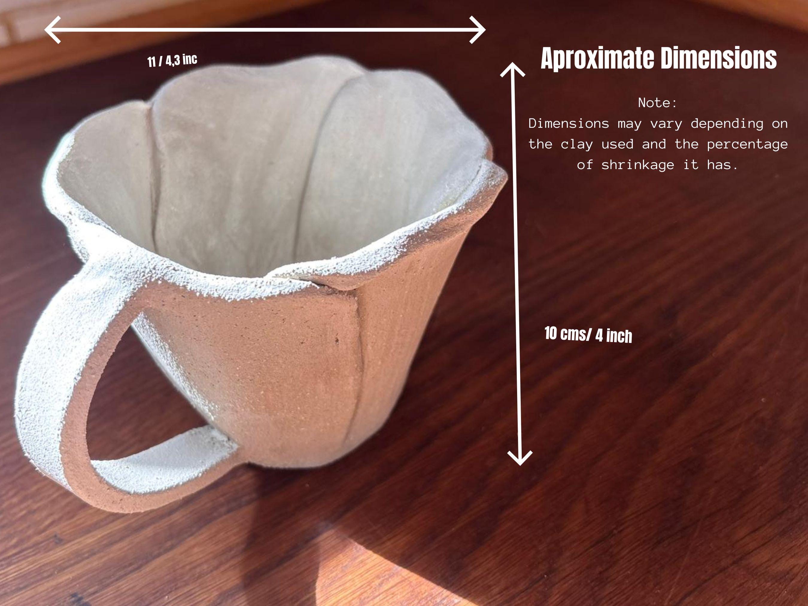 Flower Mug Pottery Template: Slab Building PDF Pattern