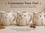 Owl Mug Pottery Slab Template | Cozy Autumn large Coffee Mug (PDF Download)