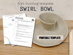 Pottery template for slab building a chips and Dip Bowl Template - DIY Ceramics Craft