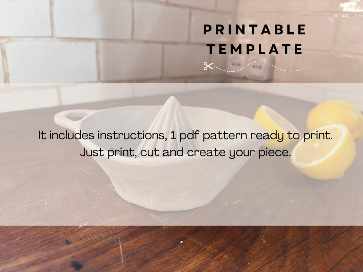 Citrus Juicer pottery template, pottery juicer ceramic pattern,handmade ceramic citrus juicer  DIY slab building template, lemon, orange, tangerine, juicer