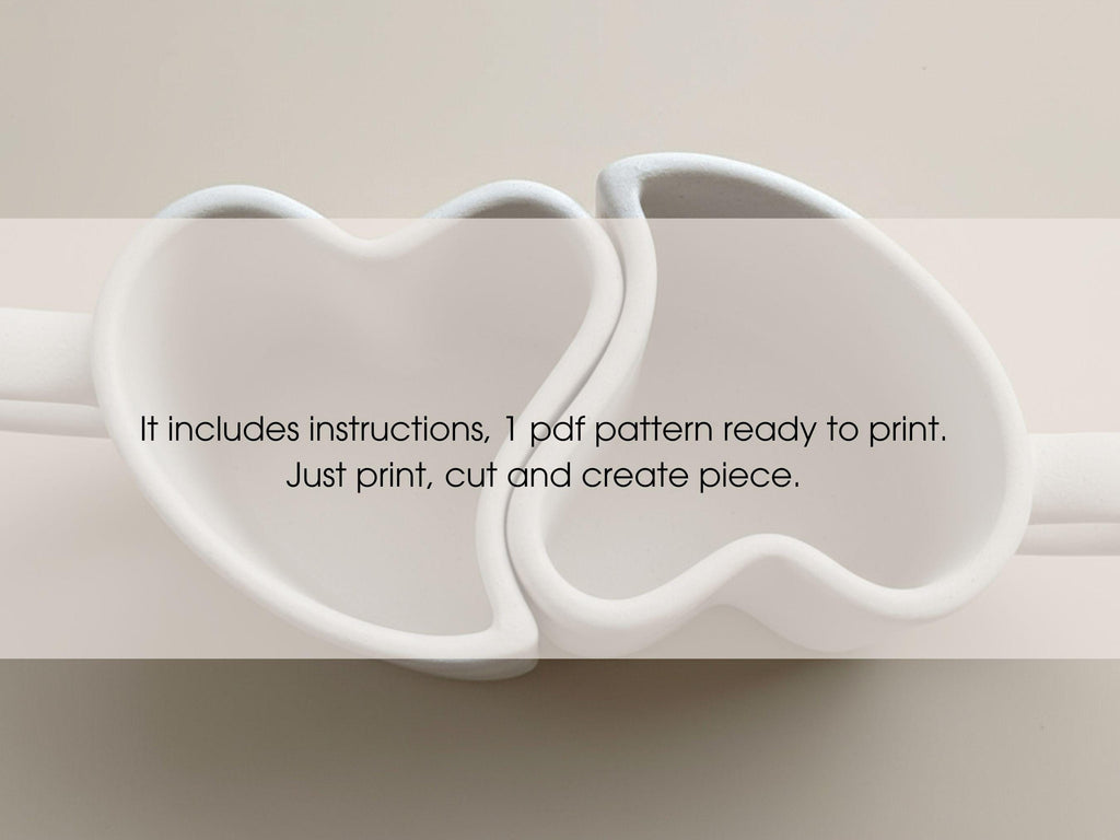 Pottery Mug Template | Valentine Couple Slab Building PDF Pattern