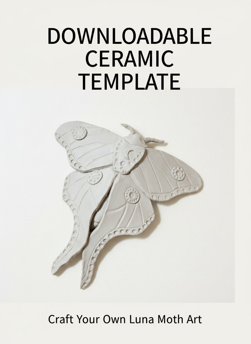 Luna Moth Pottery Template