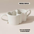 Pottery Mug Template | Valentine Couple Slab Building PDF Pattern