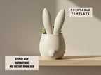 Bunny Planter Template - DIY Slab Building PDF Pattern for Handbuilt Rabbit Planter