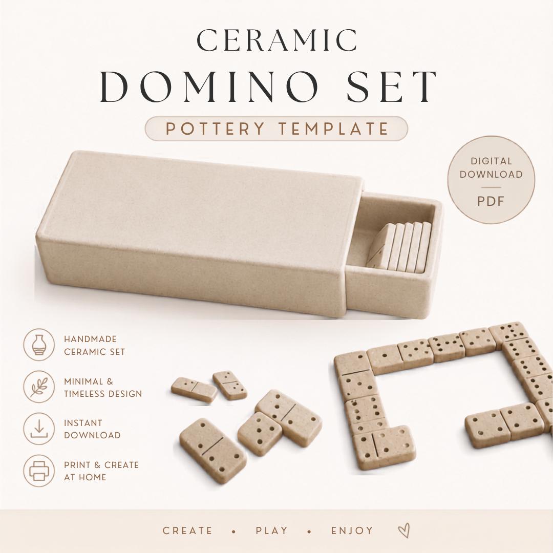 Domino Set Pottery Template: Slab Building PDF ceramic template  (Instant Download)