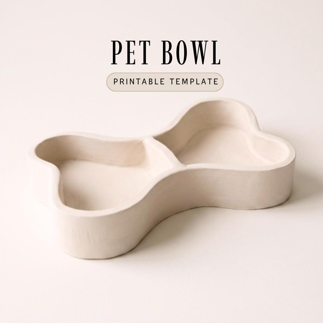 A white, empty pet bowl with a simple, minimalist design.