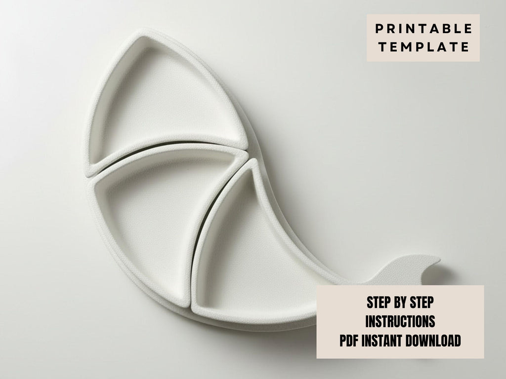 Snack tray Pottery Template: Slab Building Pattern (PDF)