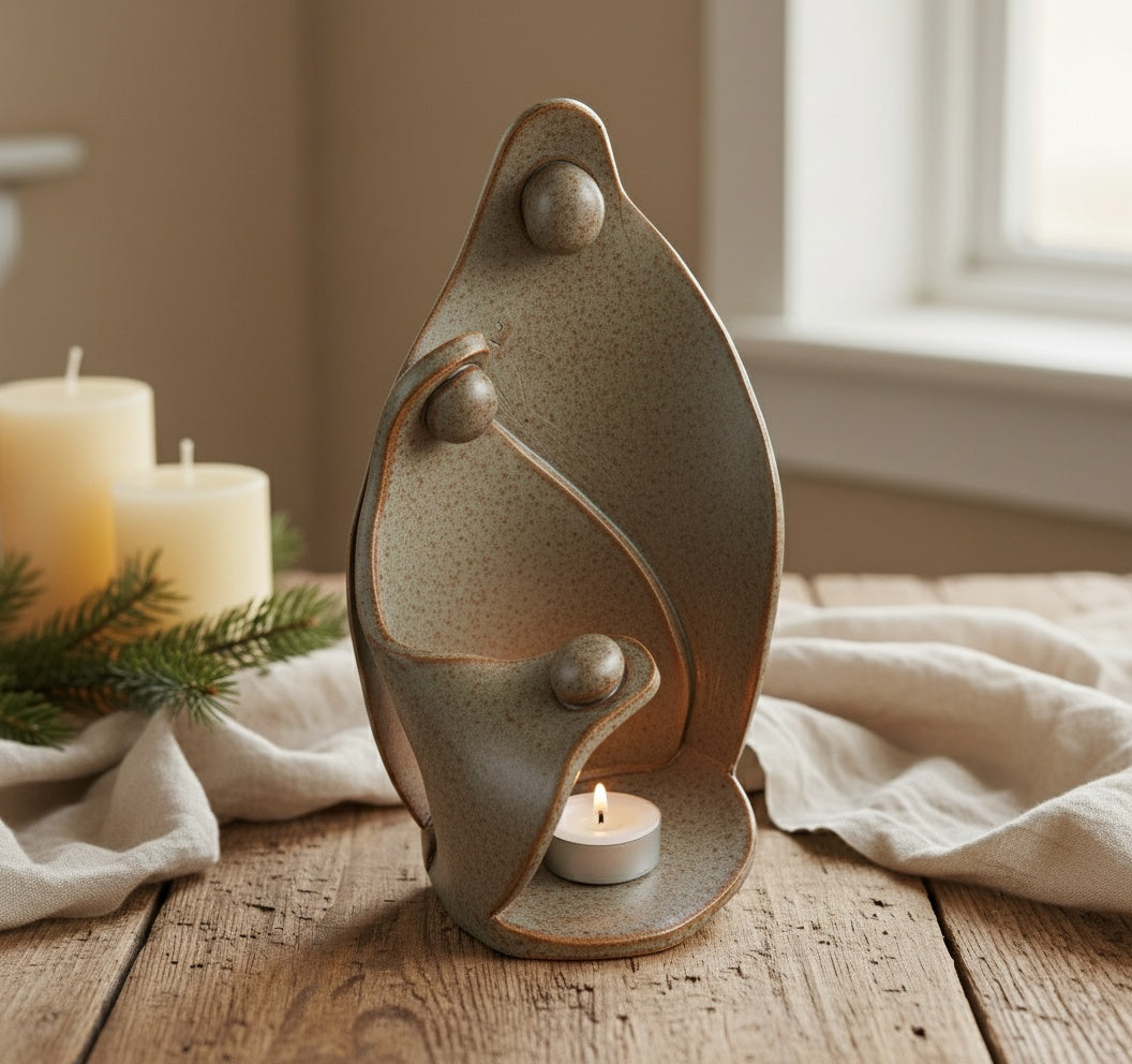 Christmas Nativity Candle Holder Pottery Template (PDF Pattern)