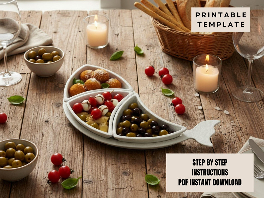 Snack tray Pottery Template: Slab Building Pattern (PDF)