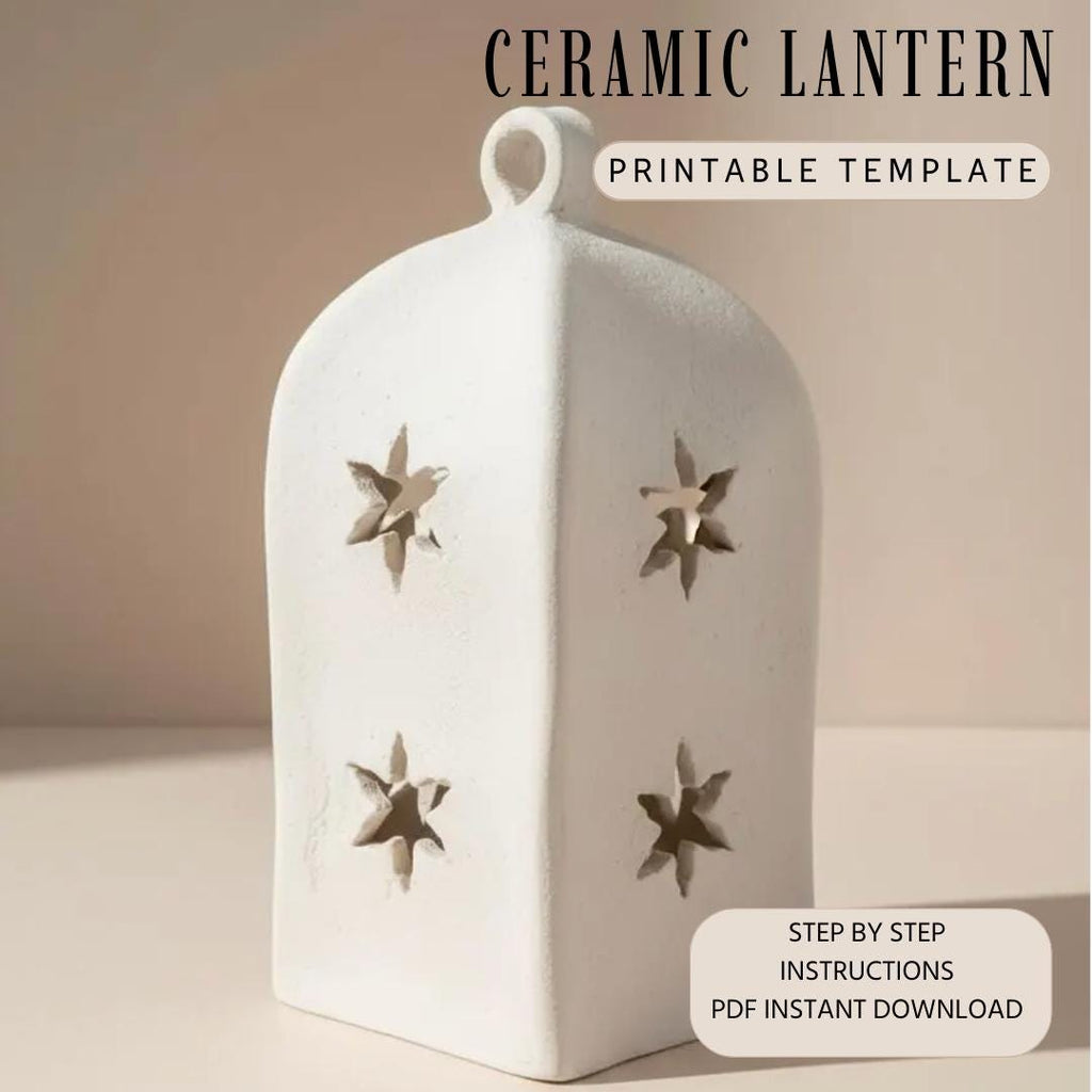 Ceramic Lantern Template – Moroccan Boho Pottery Slab Pattern PDF Download