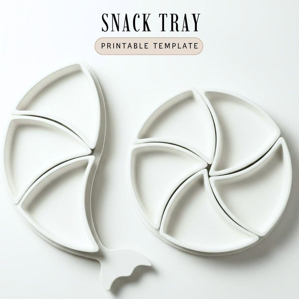 Snack tray Pottery Template: Slab Building Pattern (PDF)