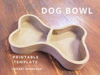 Dog food bowl pottery template, dog bowls, cat bowl, pet bowl slab building template, pet lover gift, gift for dog mom, new puppy gift,