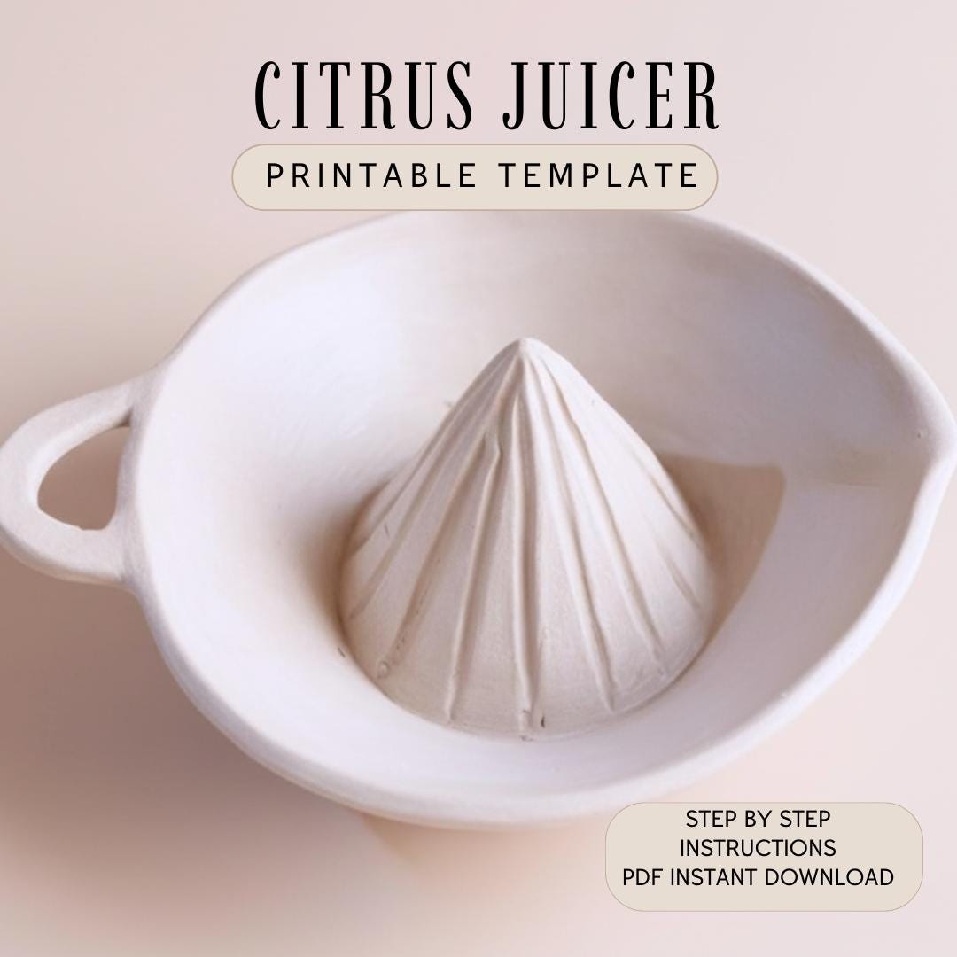 Ceramic Juicer Template - DIY Pottery Pattern for Handmade Citrus Squeezer
