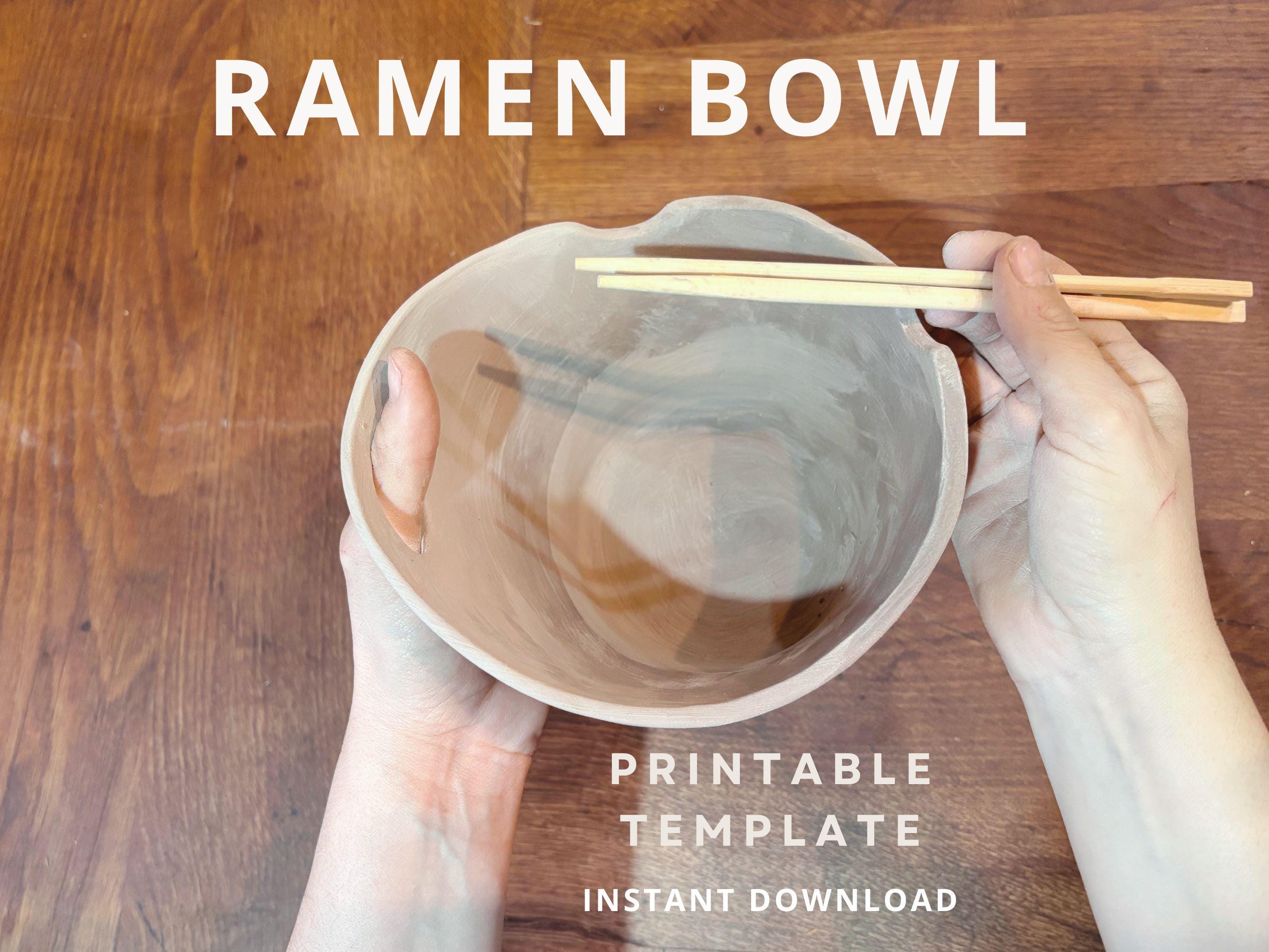 Ramen Bowl Pottery Template with Chopsticks Rest (PDF Pattern)