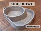 Pottery Bowl Template with Handle: Ceramic Slab Building Pattern (PDF Download)
